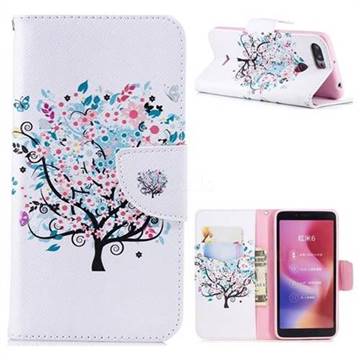 Colorful Tree Leather Wallet Case for Mi Xiaomi Redmi 6A