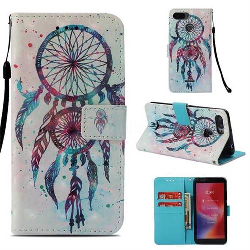 ColorDrops Wind Chimes 3D Painted Leather Wallet Case for Mi Xiaomi Redmi 6A