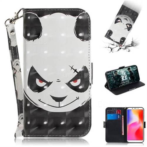 Angry Bear 3D Painted Leather Wallet Phone Case for Mi Xiaomi Redmi 6A