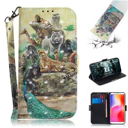 Beast Zoo 3D Painted Leather Wallet Phone Case for Mi Xiaomi Redmi 6A