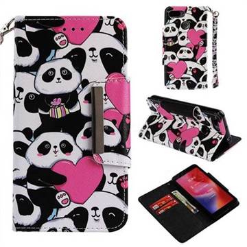 Heart Panda Big Metal Buckle PU Leather Wallet Phone Case for Mi Xiaomi Redmi 6A