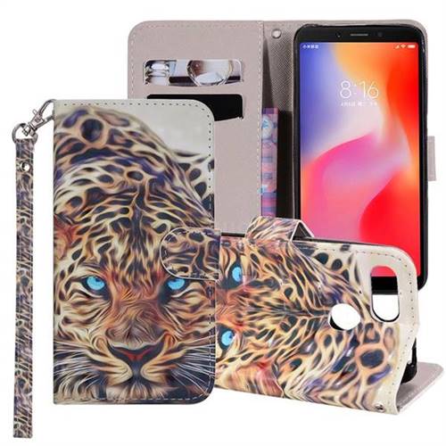 Leopard 3D Painted Leather Phone Wallet Case Cover for Mi Xiaomi Redmi 6A