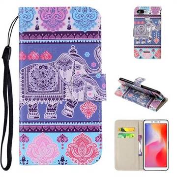 Totem Elephant PU Leather Wallet Phone Case Cover for Mi Xiaomi Redmi 6A