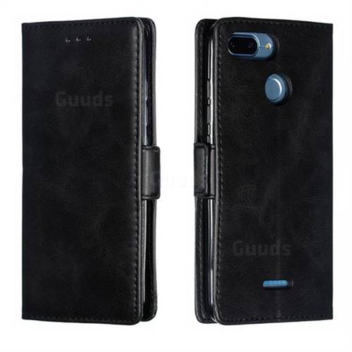 Retro Classic Calf Pattern Leather Wallet Phone Case for Mi Xiaomi Redmi 6A - Black