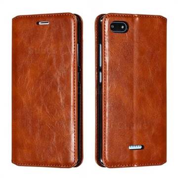 Retro Slim Magnetic Crazy Horse PU Leather Wallet Case for Mi Xiaomi Redmi 6A - Brown