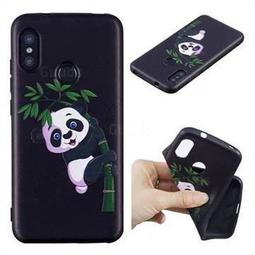 Bamboo Panda 3D Embossed Relief Black Soft Back Cover for Xiaomi Mi A2 Lite (Redmi 6 Pro)