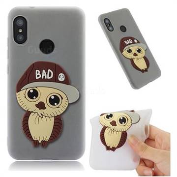 Bad Boy Owl Soft 3D Silicone Case for Xiaomi Mi A2 Lite (Redmi 6 Pro) - Translucent White