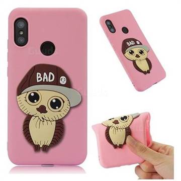 Bad Boy Owl Soft 3D Silicone Case for Xiaomi Mi A2 Lite (Redmi 6 Pro) - Pink