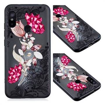 Tulip Lace Diamond Flower Soft TPU Back Cover for Xiaomi Mi A2 Lite (Redmi 6 Pro)