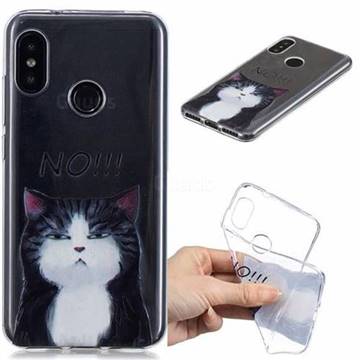 Cat Say No Clear Varnish Soft Phone Back Cover for Xiaomi Mi A2 Lite (Redmi 6 Pro)