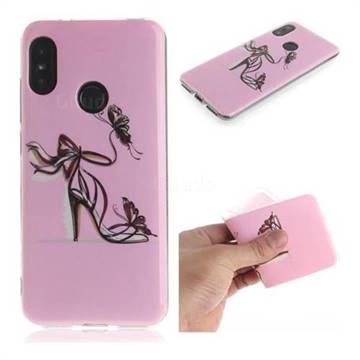 Butterfly High Heels IMD Soft TPU Cell Phone Back Cover for Xiaomi Mi A2 Lite (Redmi 6 Pro)