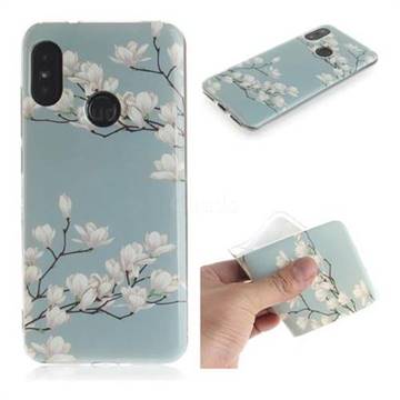 Magnolia Flower IMD Soft TPU Cell Phone Back Cover for Xiaomi Mi A2 Lite (Redmi 6 Pro)