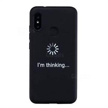 Thinking Stick Figure Matte Black TPU Phone Cover for Xiaomi Mi A2 Lite (Redmi 6 Pro)