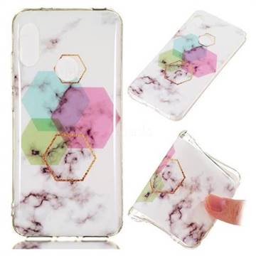Hexagonal Soft TPU Marble Pattern Phone Case for Xiaomi Mi A2 Lite (Redmi 6 Pro)