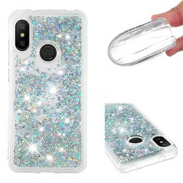 Dynamic Liquid Glitter Quicksand Sequins TPU Phone Case for Xiaomi Mi A2 Lite (Redmi 6 Pro) - Silver