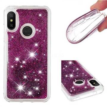 Dynamic Liquid Glitter Quicksand Sequins TPU Phone Case for Xiaomi Mi A2 Lite (Redmi 6 Pro) - Purple