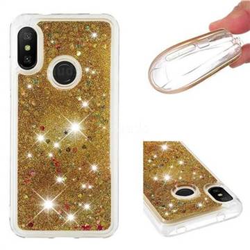 Dynamic Liquid Glitter Quicksand Sequins TPU Phone Case for Xiaomi Mi A2 Lite (Redmi 6 Pro) - Golden