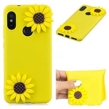 Yellow Sunflower Soft 3D Silicone Case for Xiaomi Mi A2 Lite (Redmi 6 Pro)