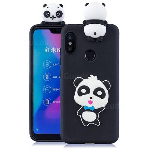 Blue Bow Panda Soft 3D Climbing Doll Soft Case for Xiaomi Mi A2 Lite (Redmi 6 Pro)
