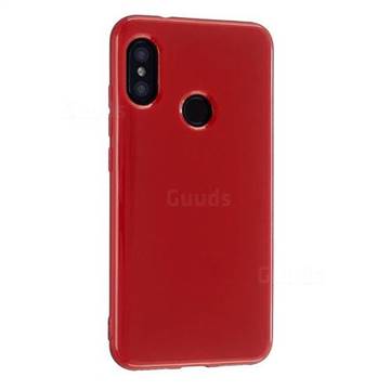 2mm Candy Soft Silicone Phone Case Cover for Xiaomi Mi A2 Lite (Redmi 6 Pro) - Hot Red