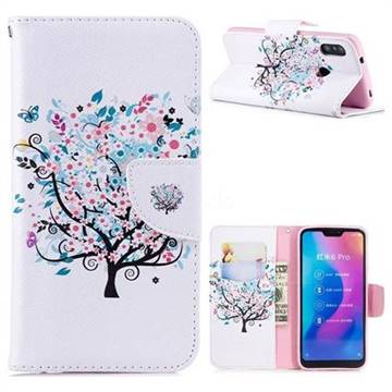 Colorful Tree Leather Wallet Case for Xiaomi Mi A2 Lite (Redmi 6 Pro)