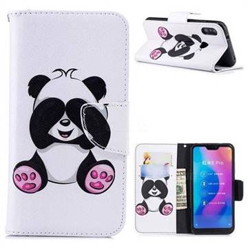 Lovely Panda Leather Wallet Case for Xiaomi Mi A2 Lite (Redmi 6 Pro)