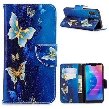 Golden Butterflies Leather Wallet Case for Xiaomi Mi A2 Lite (Redmi 6 Pro)