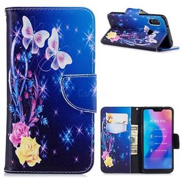 Yellow Flower Butterfly Leather Wallet Case for Xiaomi Mi A2 Lite (Redmi 6 Pro)