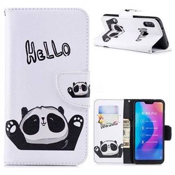 Hello Panda Leather Wallet Case for Xiaomi Mi A2 Lite (Redmi 6 Pro)