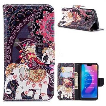 Totem Flower Elephant Leather Wallet Case for Xiaomi Mi A2 Lite (Redmi 6 Pro)