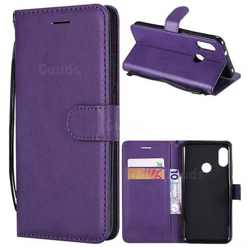 Retro Greek Classic Smooth PU Leather Wallet Phone Case for Xiaomi Mi A2 Lite (Redmi 6 Pro) - Purple