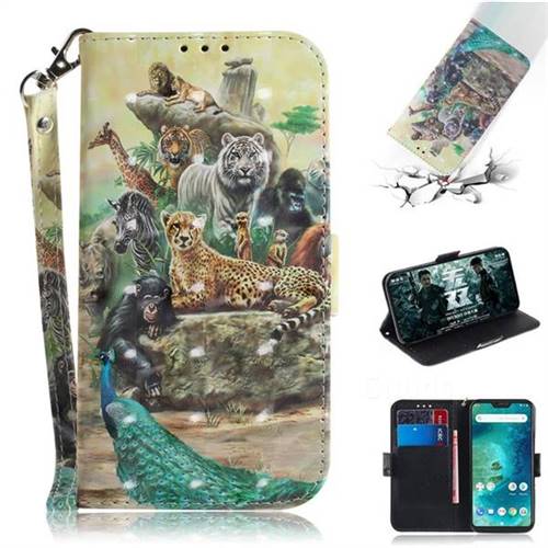 Beast Zoo 3D Painted Leather Wallet Phone Case for Xiaomi Mi A2 Lite (Redmi 6 Pro)