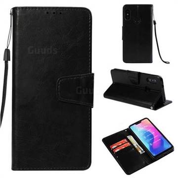 Retro Phantom Smooth PU Leather Wallet Holster Case for Xiaomi Mi A2 Lite (Redmi 6 Pro) - Black