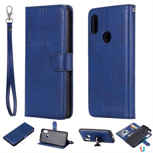 Retro Greek Detachable Magnetic PU Leather Wallet Phone Case for Xiaomi Mi A2 Lite (Redmi 6 Pro) - Blue