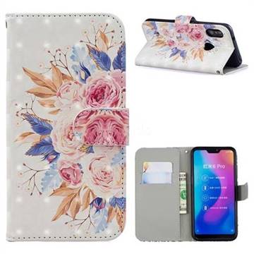 Rose Flowers 3D Painted Leather Phone Wallet Case for Xiaomi Mi A2 Lite (Redmi 6 Pro)