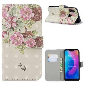 Beauty Rose 3D Painted Leather Phone Wallet Case for Xiaomi Mi A2 Lite (Redmi 6 Pro)