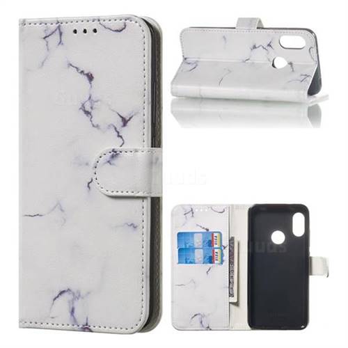 Soft White Marble PU Leather Wallet Case for Xiaomi Mi A2 Lite (Redmi 6 Pro)