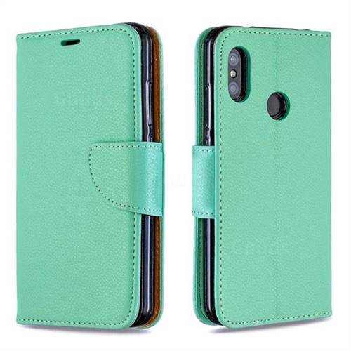 Classic Luxury Litchi Leather Phone Wallet Case for Xiaomi Mi A2 Lite (Redmi 6 Pro) - Green