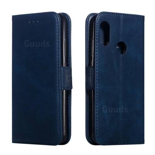 Retro Classic Calf Pattern Leather Wallet Phone Case for Xiaomi Mi A2 Lite (Redmi 6 Pro) - Blue