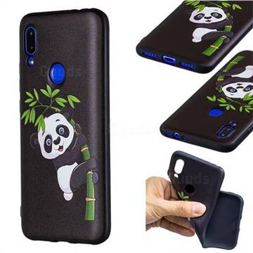 Bamboo Panda 3D Embossed Relief Black Soft Back Cover for Mi Xiaomi Redmi 7