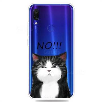 Cat Say No Clear Varnish Soft Phone Back Cover for Mi Xiaomi Redmi 7