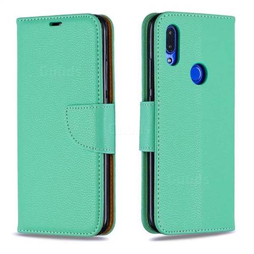 Classic Luxury Litchi Leather Phone Wallet Case for Mi Xiaomi Redmi 7 - Green