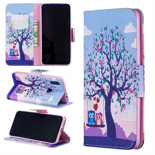 Tree and Owls Leather Wallet Case for Mi Xiaomi Redmi 7