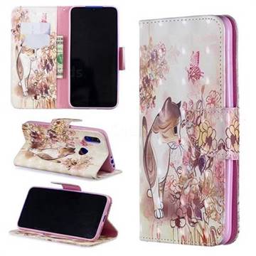 Flower Butterfly Cat 3D Painted Leather Wallet Phone Case for Mi Xiaomi Redmi 7
