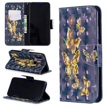 Silver Golden Butterfly 3D Painted Leather Wallet Phone Case for Mi Xiaomi Redmi 7