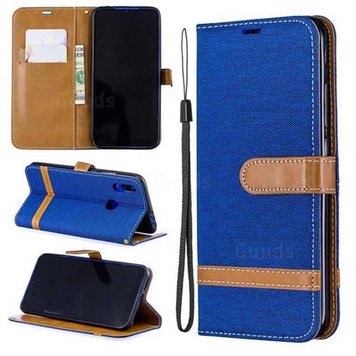Jeans Cowboy Denim Leather Wallet Case for Mi Xiaomi Redmi 7 - Sapphire
