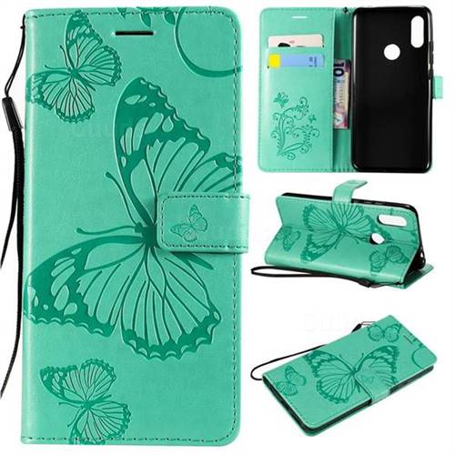Embossing 3D Butterfly Leather Wallet Case for Mi Xiaomi Redmi 7 - Green