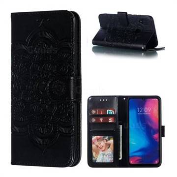 Intricate Embossing Datura Solar Leather Wallet Case for Mi Xiaomi Redmi 7 - Black
