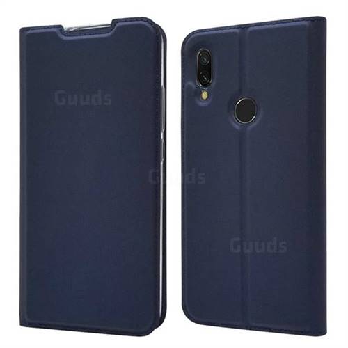 Ultra Slim Card Magnetic Automatic Suction Leather Wallet Case for Mi Xiaomi Redmi 7 - Royal Blue