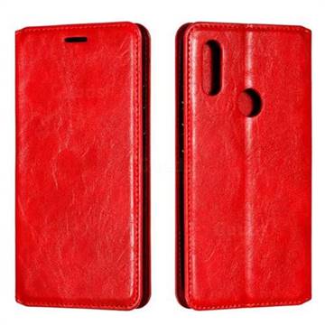 Retro Slim Magnetic Crazy Horse PU Leather Wallet Case for Mi Xiaomi Redmi 7 - Red